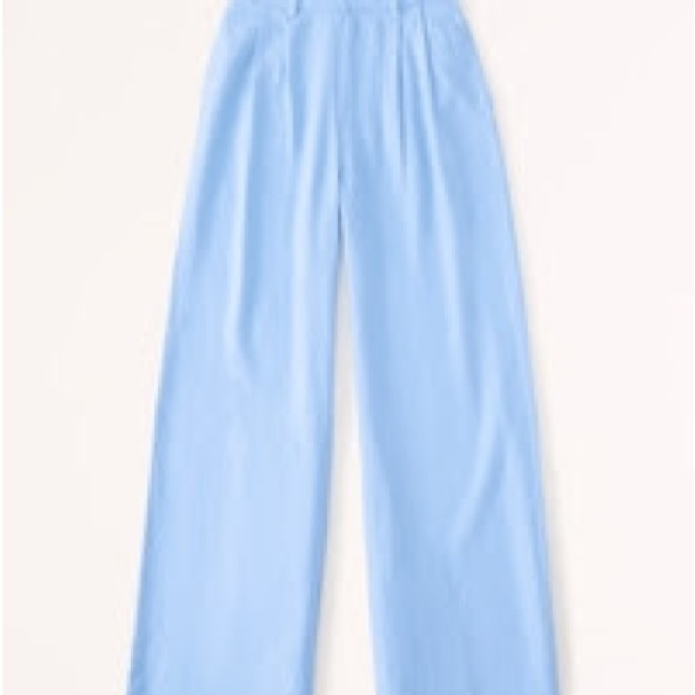 NWT Abercrombie Tailored Linen-Blend Wide Leg Pants